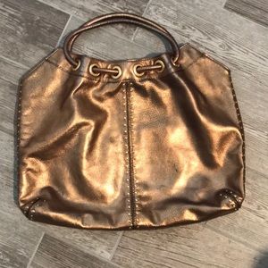 Michael Kors metallic copper gold leather bag